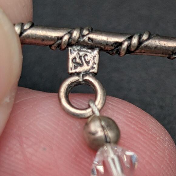 SJC Sterling 925 Breast Cancer Awareness Ribbon Crystal Bracelet Rainbow Toggle - Picture 5 of 9